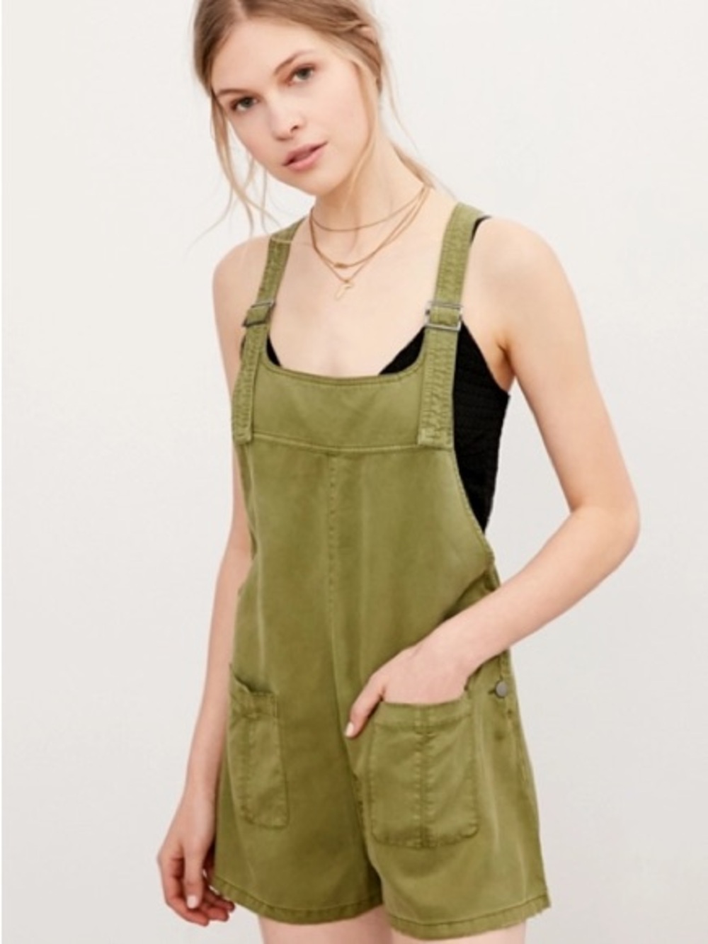 Urban Outfitters BDG Olive Green Utility Short Jumpsuit